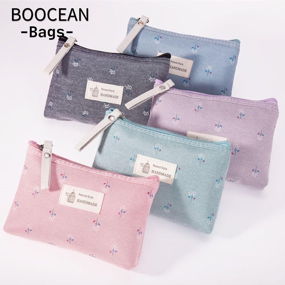 BOOCEAN Túi đựng mỹ phẩm, Túi đựng đồ trang điểm bằng vải Canvas chống thấm nước PU, Túi đựng mỹ phẩm dung tích lớn du lịch
