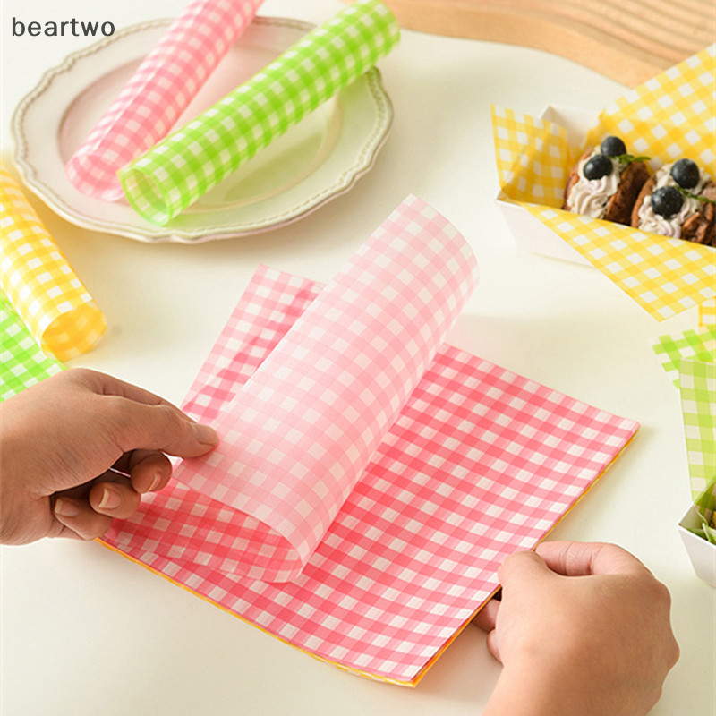 < Beartwo > 100 Chiếc Giấy Sáp Sandwich Giấy Bọc Chống Mỡ Giấy Chiên Không Khí Đẹp