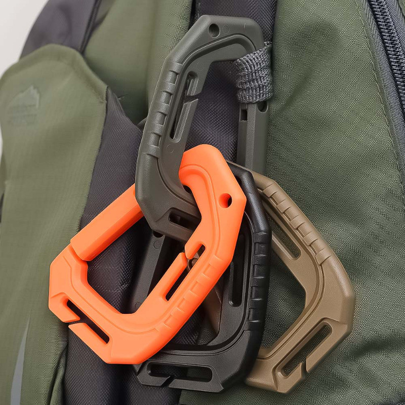 1 / 5 Khóa leo núi - Carabiner du lịch đi bộ đường dài ngoài trời - Hình chữ S, Hình chữ D - Đa năng, bền bỉ - Dành cho ba lô, chai nước, chìa khóa - Móc dây chống gió lều