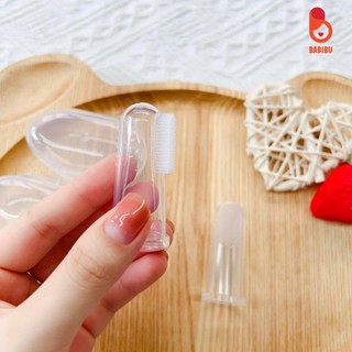 Rơ lưỡi xỏ ngón cho bé, bàn chải đánh răng có hộp đựng vệ sinh