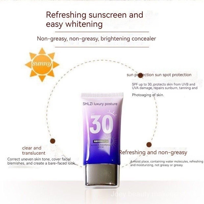 SHEZI Sunscreen Cream Base 2 In 1 Facial Anti-Ultraviolet Student SPF30 PUCG Face Sunscreen Sun Care SVD4