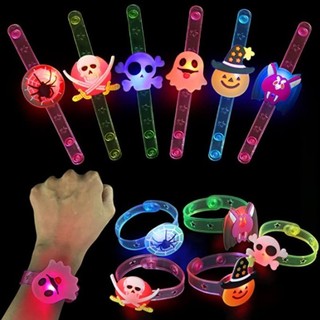 Halloween Sáng Vòng Tay Bí Ngô PVC Đầu Lâu Họa Tiết Hoạt Hình Kinh Dị Dự Tiệc Cung Cấp