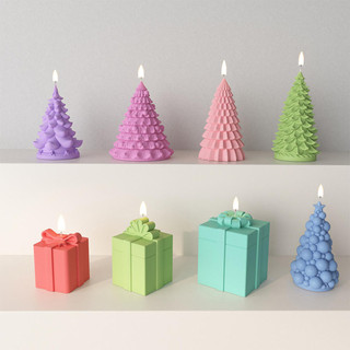 Bộ Sưu Tập Giáng Sinh Khuôn Silicon DIY Cây Giáng Sinh Ông Già Noel Giáng Sinh Hươu Thơm Nến Trang Trí Khuôn
