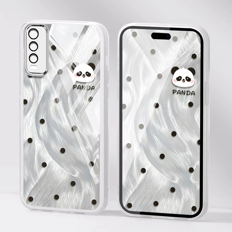 Ốp Điện Thoại YBD Cho Vivo Y20 2021 Y20i Y20S G Y12S 2021 Y20A Y12A Y3S Vivo 2026 V2029 V2038 V204 V2033 V2042 V2069 Họa Tiết Lông Vũ Mạ Vàng Họa Tiết Chấm Đèn Họa Tiết