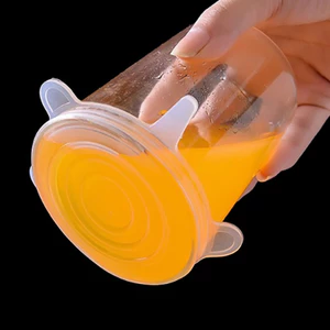 < Beartwo > 6 Vỏ Silicon Có Thể Thích Ứng Nắp Silicon Món Ăn Đa Năng Giữ Tươi Kín Hơi Nắp Thực Phẩm Silicon Cho Nhà Bếp Đẹp