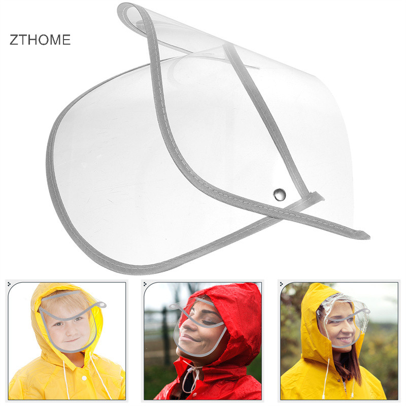 Zthome Mũ Bảo Vệ Có Thể Thay Thế Mũ Vành Trong Suốt Áo Mưa Áo Bảo Vệ Mặt Poncho Trong Suốt Chống Mưa HOT