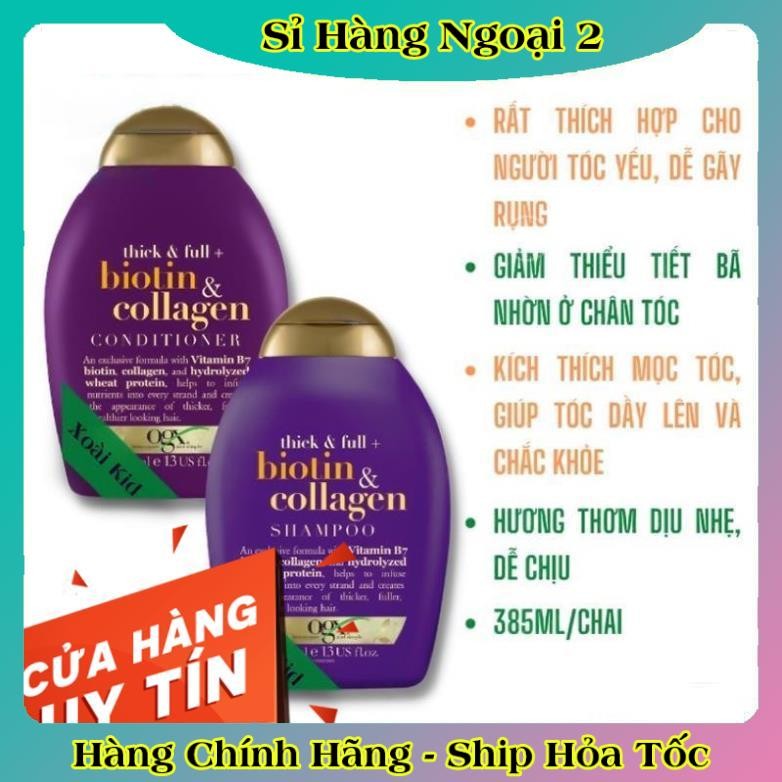 [auth] Dầu gội và xả chống rụng tóc Biotin & Collagen Đức- 385ml Đủ Bill [Hot]