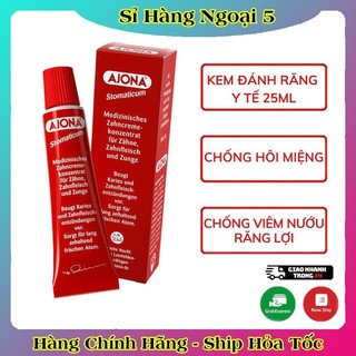 [Date mới nhất] Kem đánh răng AJONA Đức đỏ 25ml loại bỏ cao răng và chống viêm lợi