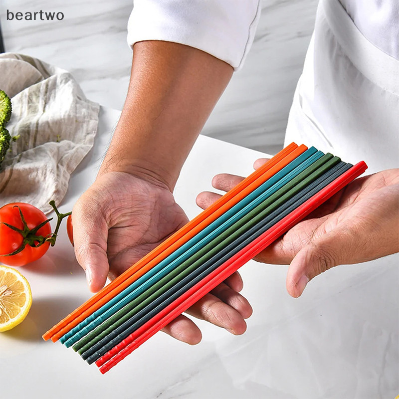 < Beartwo > Bộ Đũa Silicon Nhật Bản Chống Trơn Trượt Mì Sushi Đũa Thực Phẩm Bộ Đồ Ăn Nhà Bếp Quà Tặng Bộ Đồ Ăn Đẹp