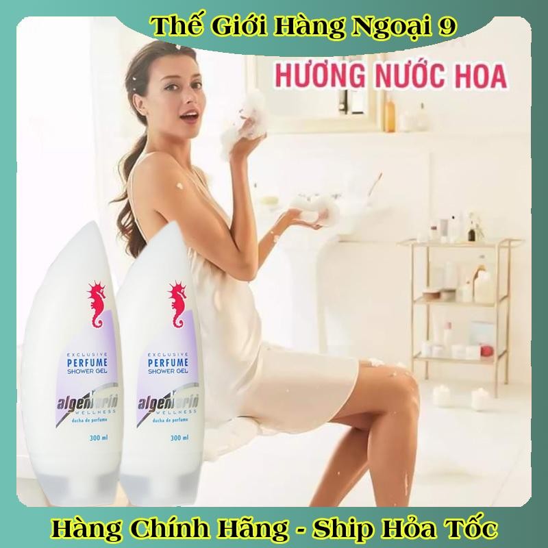Sữa tắm cá ngựa hương nước hoa ALGEMARIN Exclusive Perfume Shower Gel chai nhọn/vuông 300/600ml của Đức