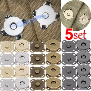 20 / 5 Bộ Nút Chụp Nam Châm - Nút Nam Châm 5 Màu - Khóa Hấp Phụ Mini - Nút Chụp Chốt Đóng - Dây Buộc Túi Quần Áo Dây - Dành Cho Túi Ví DIY Túi Xách Quần Áo