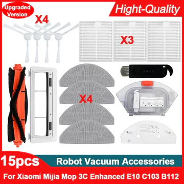 Robot hút bụi XIAOMI 3C Nâng cao E10 C103 B112 Phụ tùng thay thế: Con lăn / Bàn chải bên, Lau nhà, Bộ lọc, Bình nước 2 trong 1