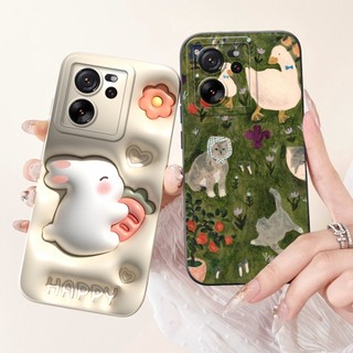 Dành Cho Xiaomi 13T Pro Ốp Lưng Thỏ Đáng Yêu Hoạt Hình Silicon Mềm Chống Sốc TPU Mờ Dành Cho Xiaomi 13T 5G Mi13T 13TPro Vỏ