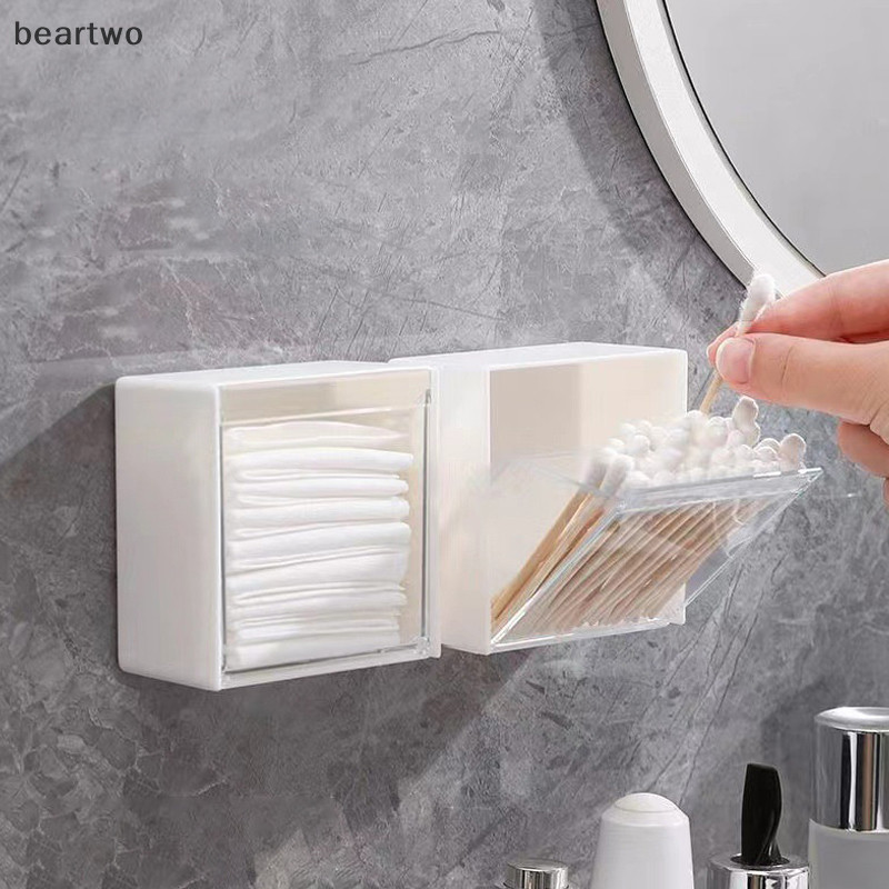 < Beartwo > 1 / 2 Chiếc Treo Tường Hộp Bảo Quản Dính Nhỏ Trang Sức Hộp Đựng Nhựa Chống Bụi Phòng Tắm Tổ Chức Cho Khăn Bông Trang Điểm Đẹp