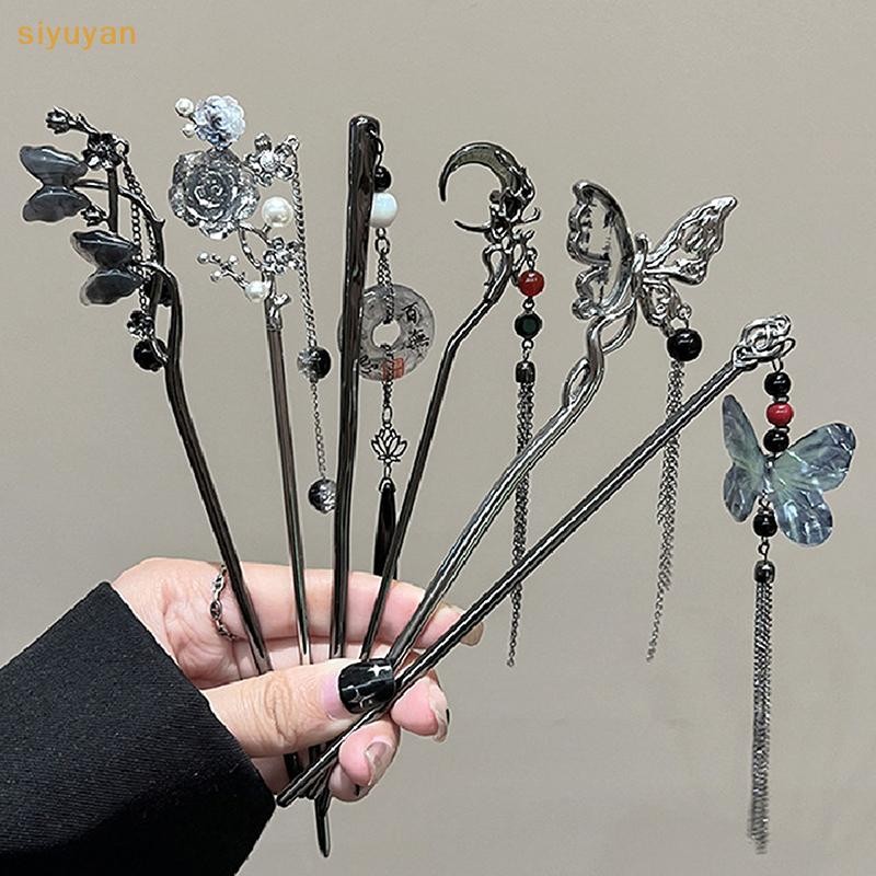 Siyuyan Phong Cách Trung Hoa Tua Rua Kẹp Tóc Vintage Hoa Tính Khí Elegan Tóc Hoa se Trung Quốc Hanfu Phụ Kiện VN