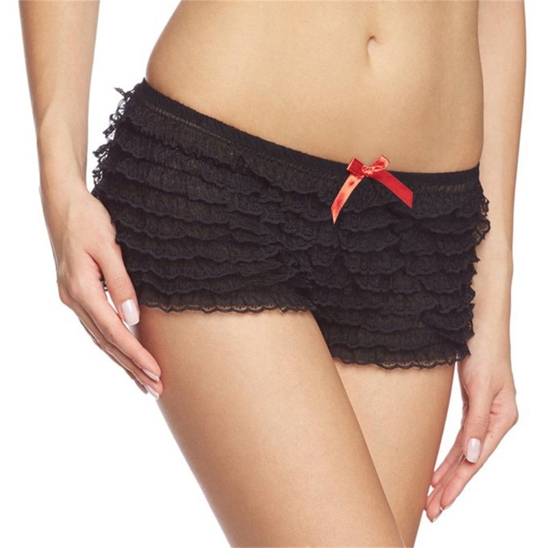 Vic Nữ Ruffle Ren Retro Mờ Booty Quần Short Khiêu Vũ Bloomers Booty Quần Short Lưới Frilly Thú Cưng Quần Short