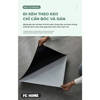Miếng Dán Sàn Nhà Họa Tiết Vân Đá 3D BUNA, Chống Thấm Nước chất liệu PVC, kích thước 60x60x0.1cm