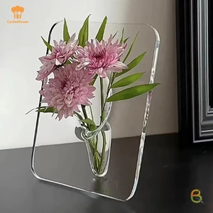 Kittenbaby Acrylic Khung Ảnh Bình Hoa Nghệ Thuật Hiện Đại Bình Hoa Để Bàn Giá Đỡ Cây Cho Văn Phòng Nhà Quà Tặng Bàn Cưới Centerp Trang Trí Mới