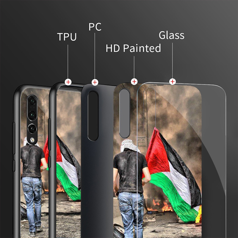 Ốp Điện Thoại Kính Cường Lực Palestine Cho IPhone 15 14 13 12 11 Pro XS Max Plus Mini X XR 8 7 6s SE2 / 3