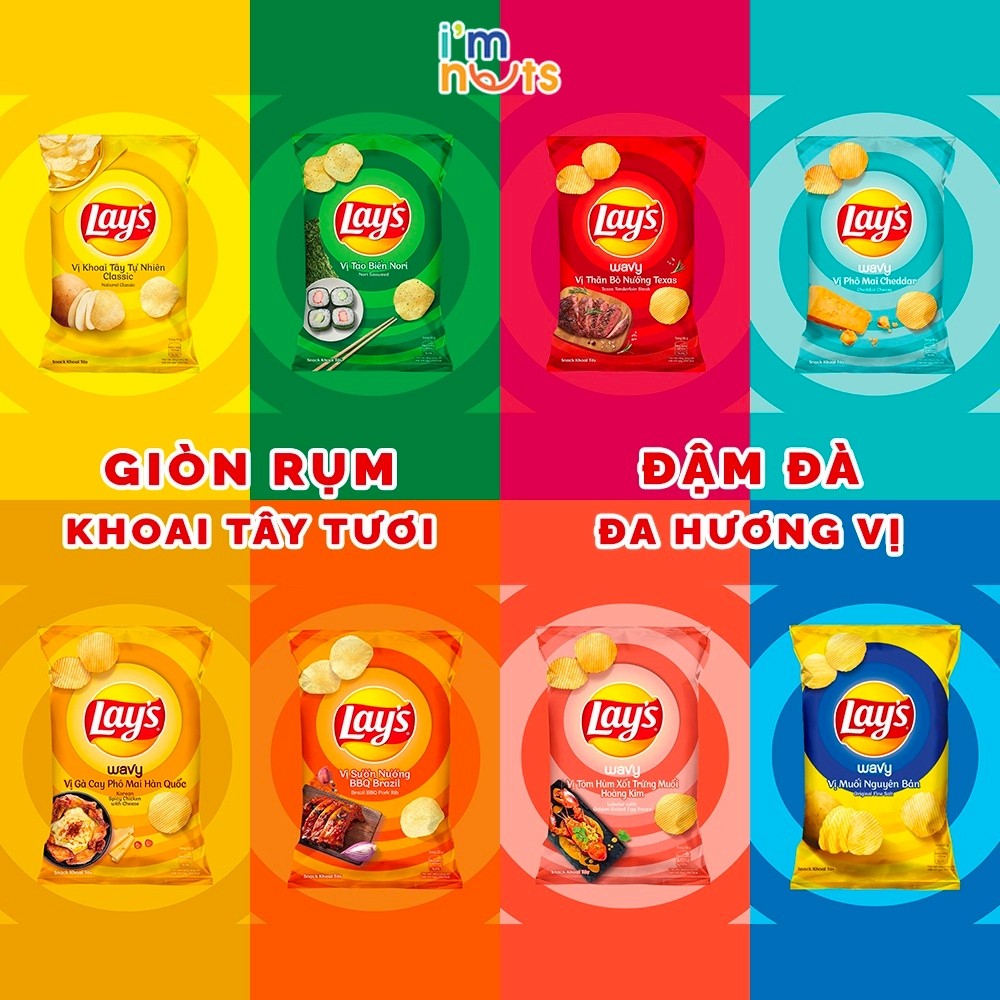 Snack Khoai tây Lays đủ vị gói siêu to 9x gram Date xa Đảm bảo chất lượng