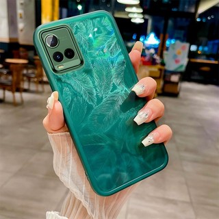 VIVO V20 V21E V2061 Y73 V2059 V2146 V2212 V2168 Được trang bị màng ống kính, miếng dán lông vũ đầy màu sắc, bột lấp lánh gradient, vỏ điện thoại mềm trong suốt