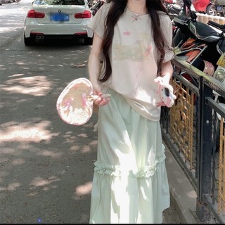 S-2XL Mùa Hè Thu Size Lớn Váy Nữ Pháp Vani Phong Cách Nhẹ Nhàng Nhỏ Tươi Co Giãn Eo Ôm Hơn Nhìn Ngọt Ngào Voan Thường Ngày Phù Hợp Với Học Sinh Váy Dài Eo Cao Váy Bánh Váy Rời Váy Chữ a