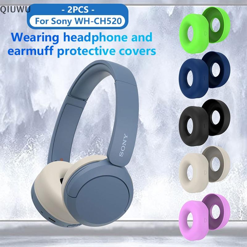 Qiuwu 2 Miếng đệm tai bảo vệ Vỏ tai nghe cho tai nghe Sony WH CH520 Miếng đệm tai có bảo vệ Phụ kiện tai nghe.