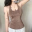 BARE.Y2K_Áo Cổ Yếm Cột Dây Có Lớp Lót Chất Dệt Nhũ Ánh Kim_A292 Nữ Women Top Thun Voi Cotton Jean Cổ Tròn