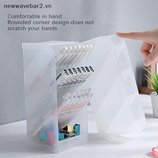[Mới] Hộp đựng bút mờ trong suốt để bàn chải trang điểm nghiêng Hộp đựng môi Hộp đựng văn phòng phẩm đa chức năng.