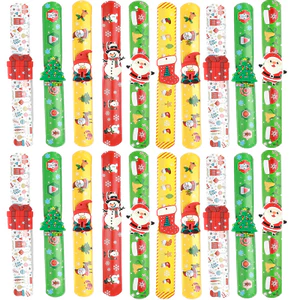 3d Cây Giáng Sinh Hoạt Hình Ông Già Noel Trẻ Em Happy Dây Đeo Tay Đồ Chơi Dự Tiệc Slap Vòng Tay