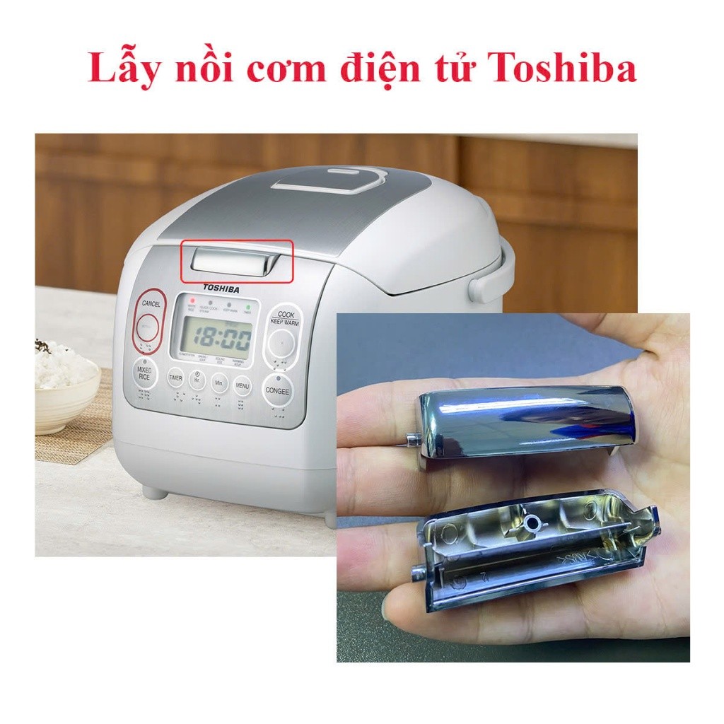 Ảnh Lẫy nồi cơm điện Toshiba và nắp thoát hơi nồi cơm RC-10NMF/RC-18NMF/RC-18NTF - Hàng chính hãng 1