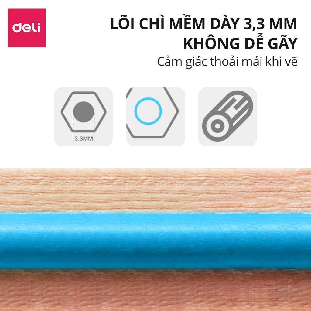 Màu Chì Gốc Dầu Cao Cấp Dmast Deli Bút Chì Màu Hộp Giấy 36/48/72 Màu Lõi Chì Dày Vẽ Tranh Tô Màu Chu
