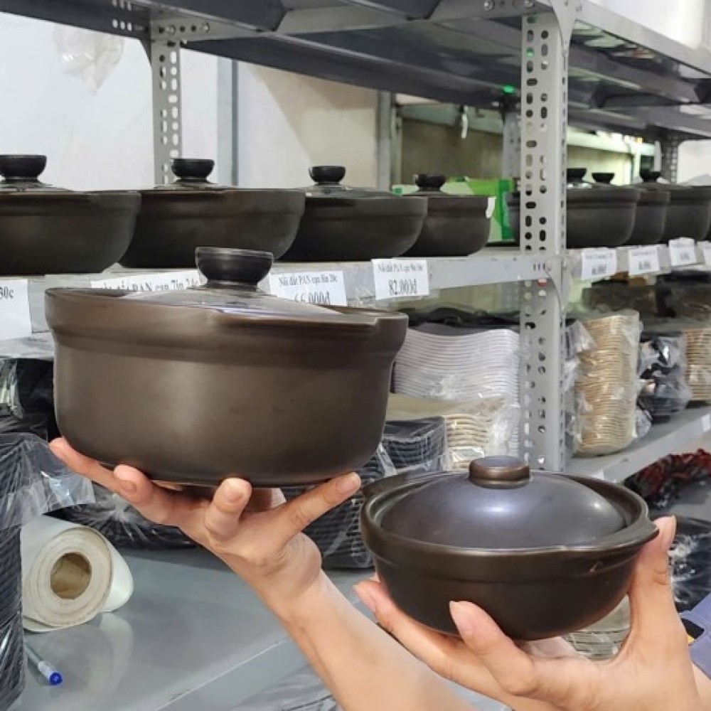 Nồi đất sứ loại 2 tráng men chống dính - Có nắp, sâu lòng, cạn lòng - Kho cá, thịt, mì cay, cơm niêu