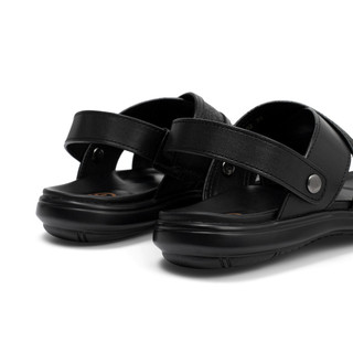Dép Quai Hậu Nam Cao Cấp Fttleather ,Dép Sandal Da Bò Họa Tiết Monogram Đế Siêu Nhẹ D602