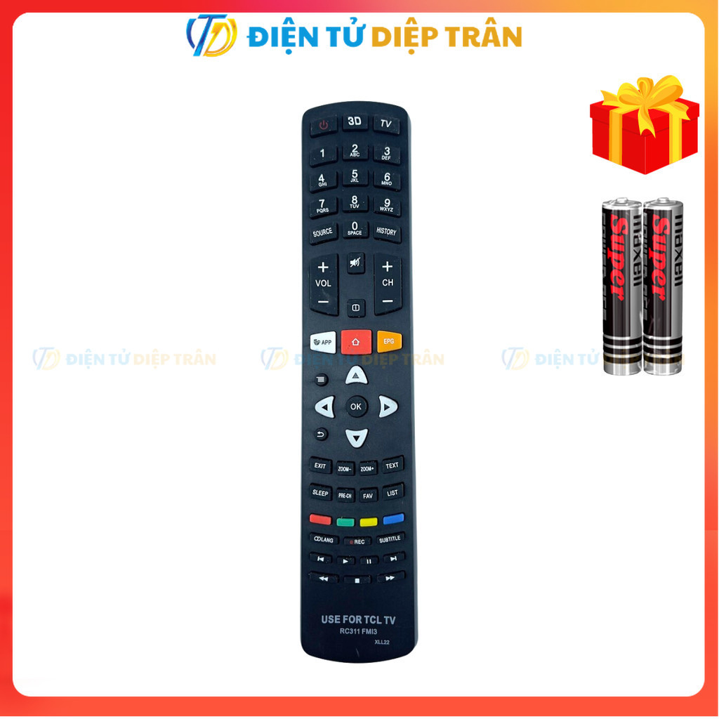 Remote điều khiển tivi TCL Mã 04 SMART RC311 FMI3, điều khiển TV TCL ...