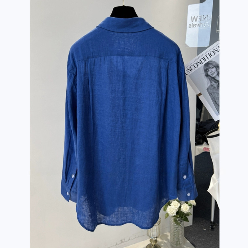 SUXI Áo sơ mi dài tay màu trơn đơn giản mùa hè mới dành cho nữ 250708