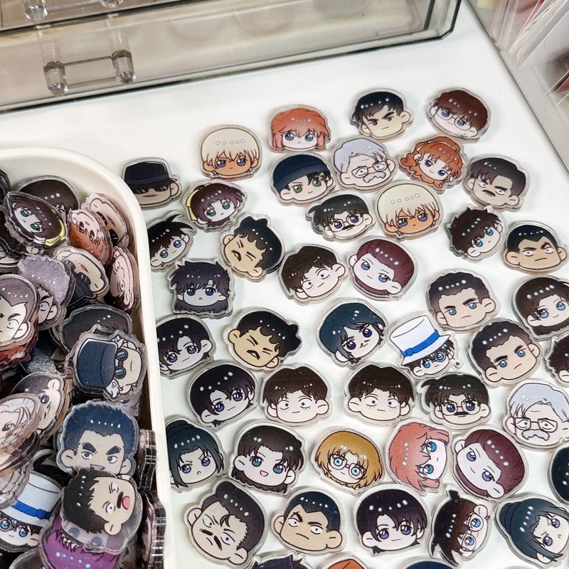 Thám Tử Lừng Danh Conan Mini Acrylic Charms Pieces – Vật liệu thủ công DIY 2cm | Kudo Shinichi, Kaito Kid, Akemi Miyano