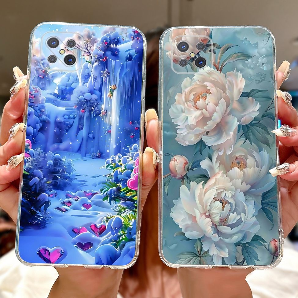 Ốp lưng Oppo Reno 4Z 5G CPH2065 Thẩm Mỹ Mèo Dễ Thương Thời Trang Hoa Sơn Ốp lưng Oppo Reno4 Z 5G
