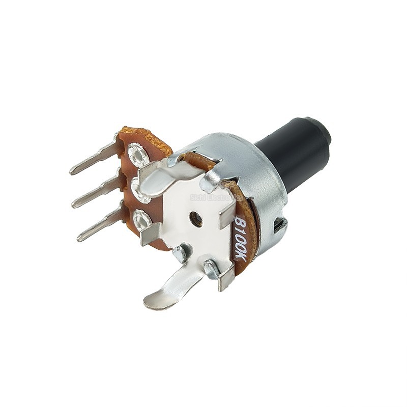 121 Loại Đơn Xoay Điện Áp 3-Pin B10K50K100K Nửa Trục Plum Tay Cầm Bộ Khuếch Đại Công Suất Điều Chỉnh Âm Lượng Âm Thanh