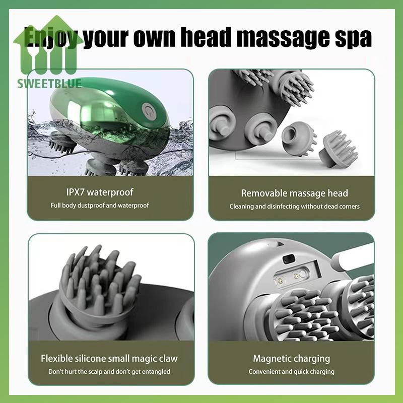 SWEET Máy Mát Xa Đầu Điện Mutifunctional Mèo Chó Máy Mát Xa Da Đầu Có Thể Sạc Lại Tiếp Xúc Cơ Thể Thú Cưng Thư Giãn Chăm Sóc Sức Khỏe Máy Mát Xa n