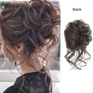 Lọn bun tóc mảnh scrunchie xoăn sóng, đuôi ngựa mở rộng tóc donut chignon
