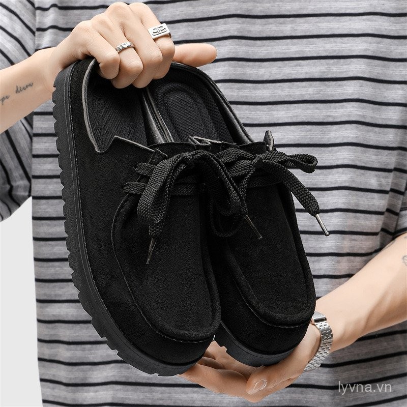 Nam Đế Dày Ngón Chân Một Chân Mùa Hè Mặc Ngoài Mới Retro Ren-Up Birkenstock Giày Nửa Trượt Kangaroo