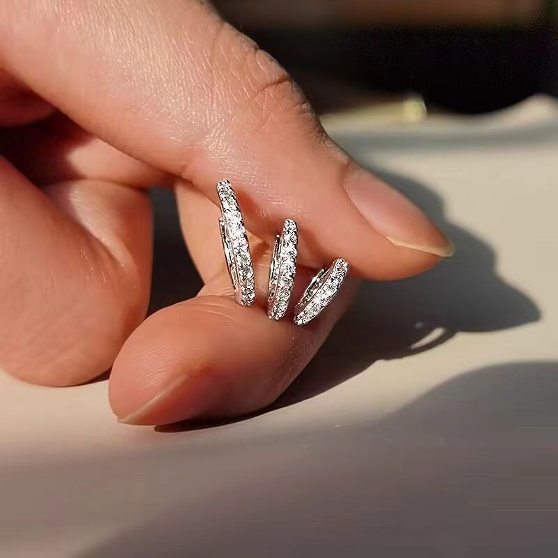 Bông tai nhỏ tròn tối giản dành cho nữ Bông tai Zircon nhỏ đơn giản phù hợp