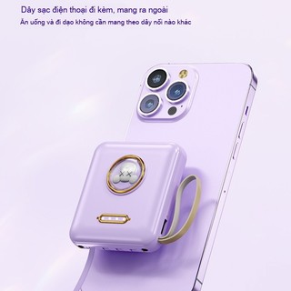 Pin Dự Phòng 10000mAh, Sạc Nhanh, Tích Hợp Dây Sạc, Thiết Kế Hoạt Hình, Dung Lượng Lớn, Di Động
