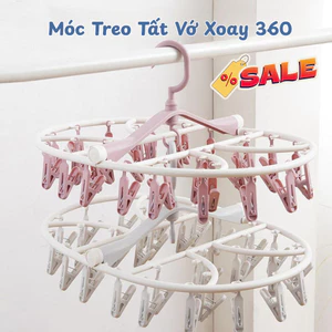 Móc Treo Đồ Chùm Xoay 360 Gập Gọn GADI – Phơi Tất, Đồ Lót, Quần Áo Trẻ Em – Hàng Nhựa Bền Đẹp