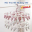 Móc Treo Đồ Chùm Xoay 360 Gập Gọn GADI – Phơi Tất, Đồ Lót, Quần Áo Trẻ Em – Hàng Nhựa Bền Đẹp