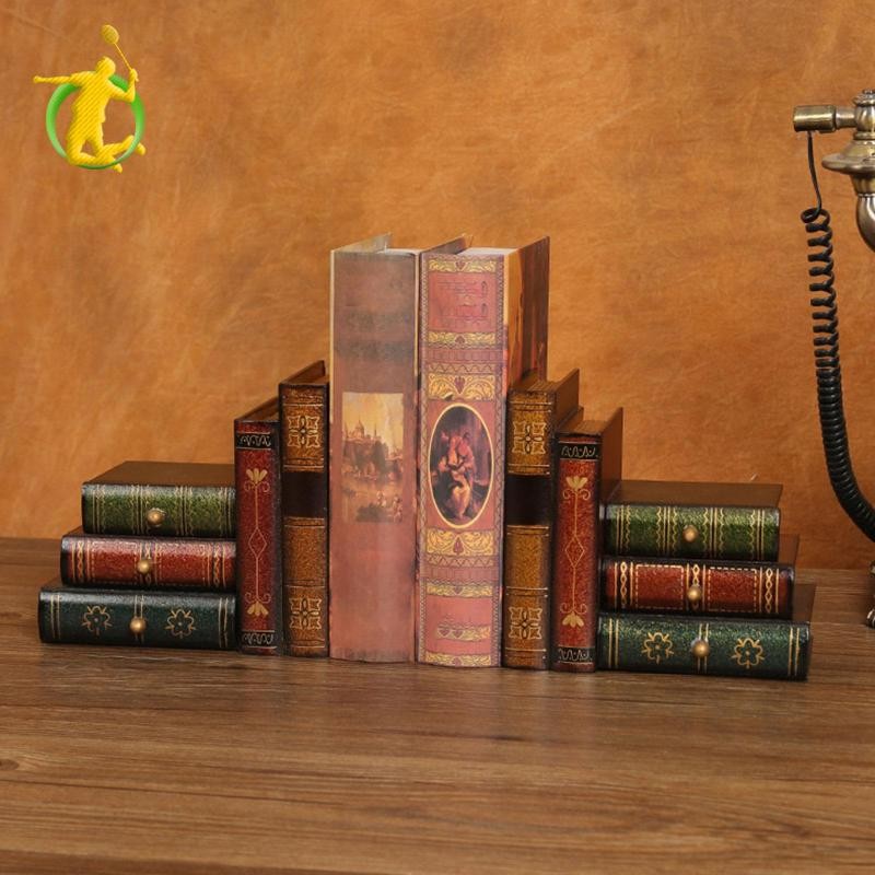 2x Đồ trang trí sách giả Bookends Giá đỡ sách có ngăn kéo lưu trữ Châu Âu