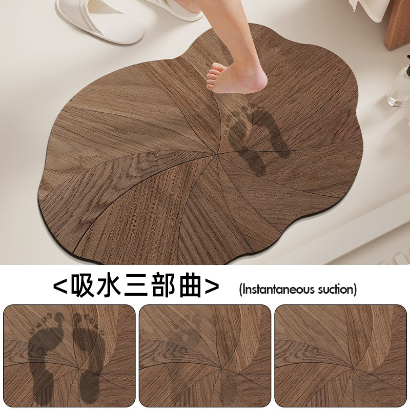 Thảm phòng tắm hạt gỗ Thảm thấm hút Diatomite Chống trượt chân khô nhanh cho nhà vệ sinh gia đình dễ chăm sóc | BigBuy360 - bigbuy360.vn