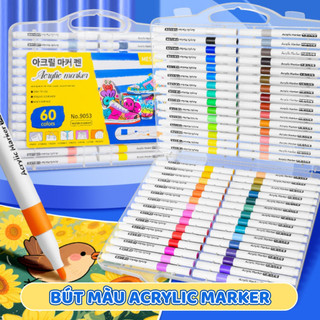 Hộp Bút Vẽ Acrylic Cao Cấp - Bút Lông Màu Chống Nước, Màu Sắc Tươi Sáng, An Toàn Cho Bé Sử Dụng Thỏa Sức Sáng Tạo