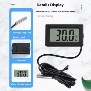 Nhiệt kế hiển thị LCD Màn hình nhiệt độ kỹ thuật số với đầu dò đo nhiệt độ cho tủ lạnh Bể cá F